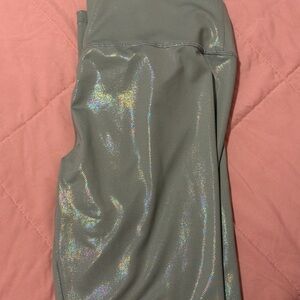 Forever 21 Shimmery Pale Green Leggings
